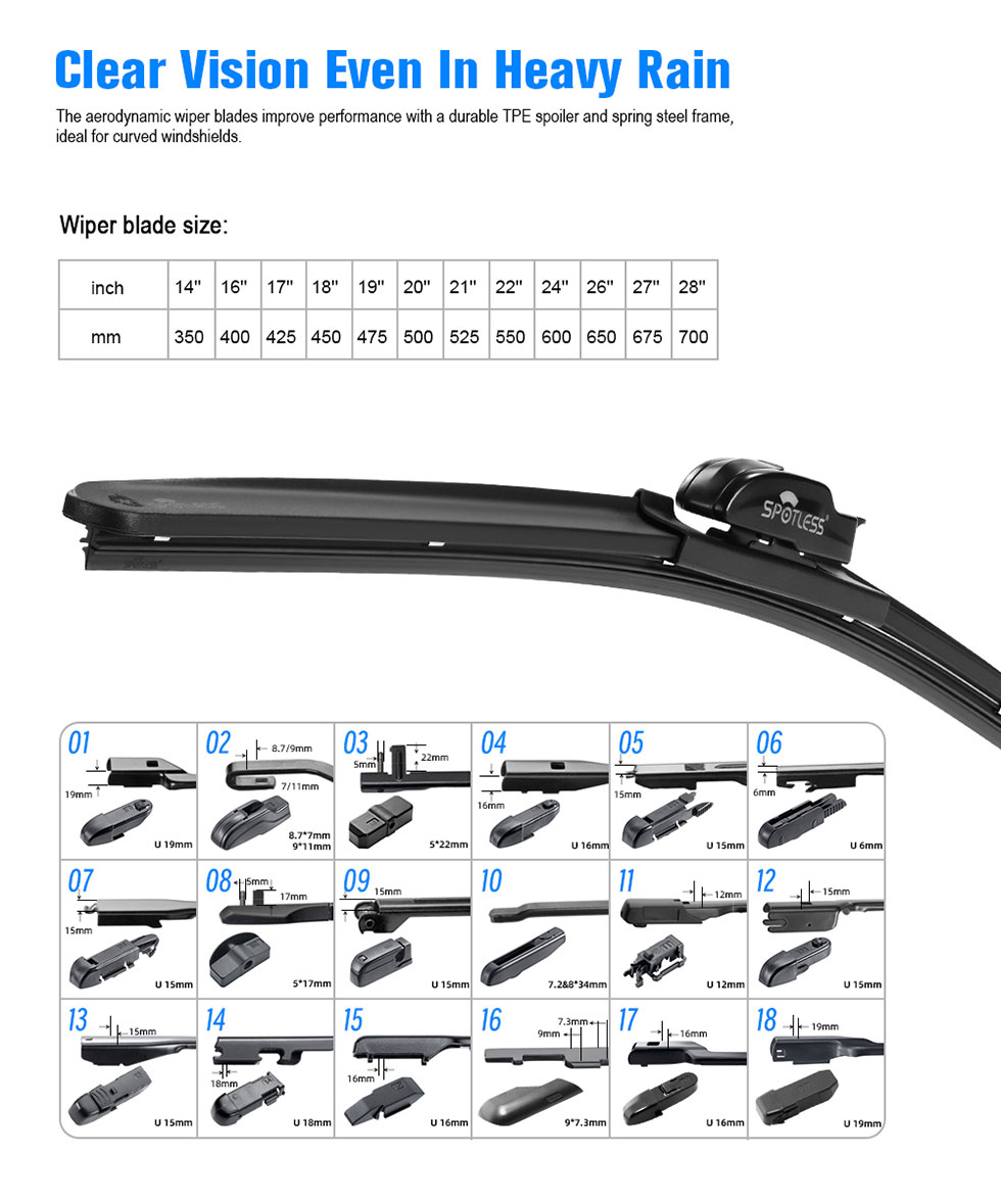 Front Windscreen Wiper Blades