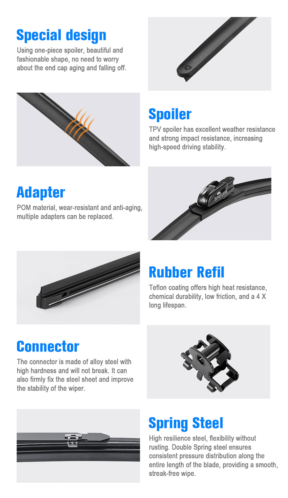 Front Windscreen Wiper Blades